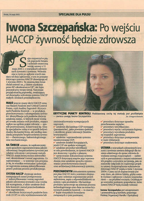 HACCP żywność consulting sprzedawcy